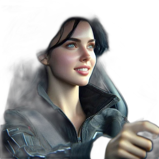 jacket, face, weapon, staff, concept art, photorealistic, fantasy art, 3d render transparent PNG cut-out