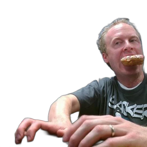 food, outer space, man, doughnut, his, mouth, types, keyboard transparent PNG cut-out