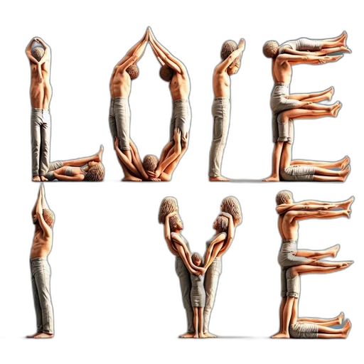 concept art, nude, human, figures, arranged, form, words, love transparent PNG cut-out