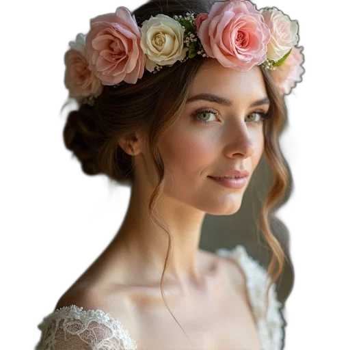 crown, jewelry, face, dress, photorealistic, oil painting, fantasy art, 3d render transparent PNG cut-out