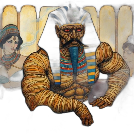 mask, face, concept art, fantasy art, comic book art, detailed, egyptian-inspired, art transparent PNG cut-out