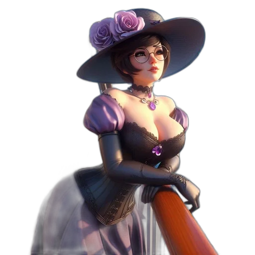 hat, dress, staff, crown, 3d render, concept art, fantasy art, photorealistic transparent PNG cut-out