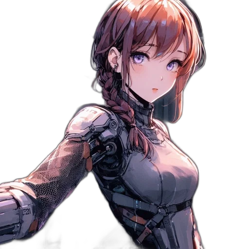robot, weapon, dress, sword, cyberpunk, concept art, anime, pixel art transparent PNG cut-out