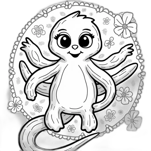 creature, dragon, staff, animal, cartoon, concept art, pencil sketch, fantasy art transparent PNG cut-out