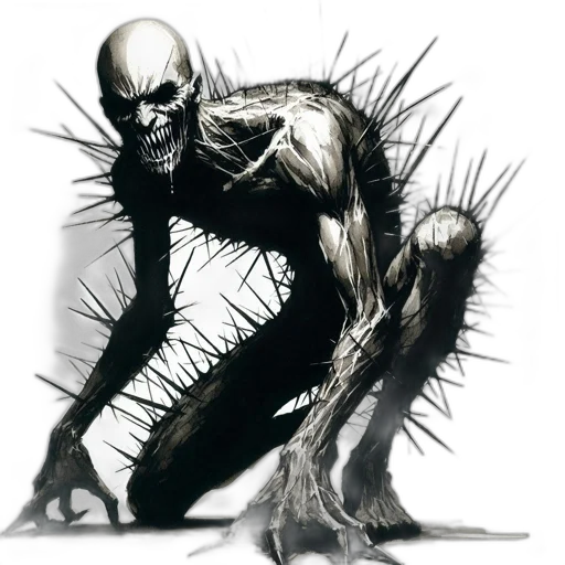 creature, animal, weapon, comic book art, concept art, pencil sketch, fantasy art, menacing transparent PNG cut-out