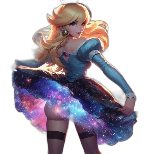 dress, staff, fantasy art, concept art, anime, pixel art, outer space, dark transparent PNG cut-out