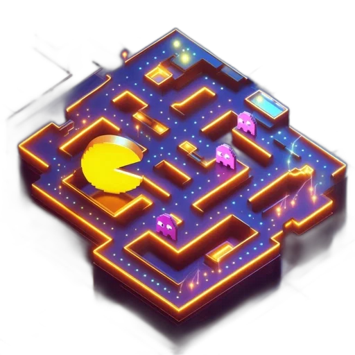 furniture, pixel art, concept art, 3d render, cyberpunk, neon lights, outer space, neon transparent PNG cut-out