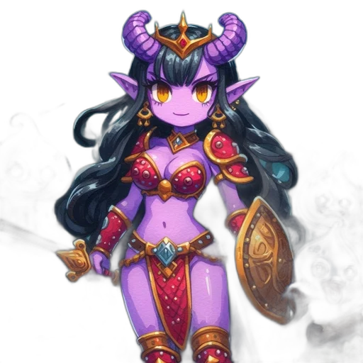 staff, fantasy art, concept art, pixel art, anime, dark, colorful, purple-skinned transparent PNG cut-out
