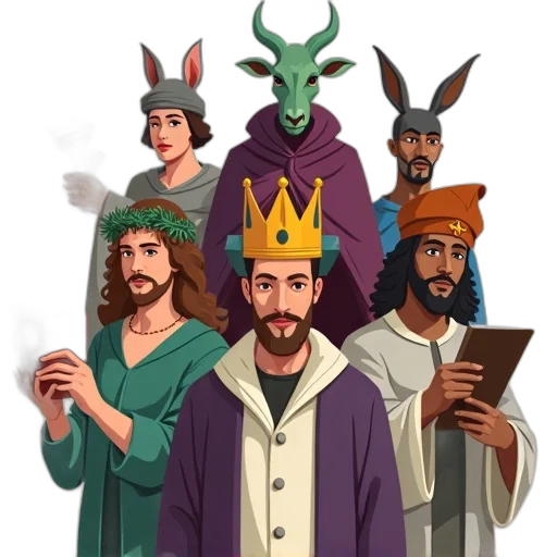 crown, staff, hat, concept art, fantasy art, pixel art, comic book art, stylized transparent PNG cut-out