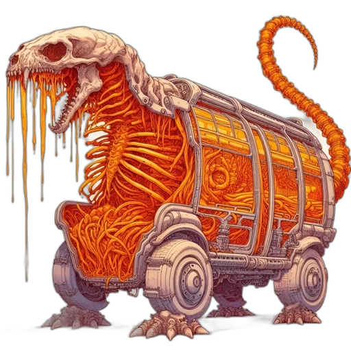 dragon, creature, car, robot, concept art, fantasy art, pixel art, comic book art transparent PNG cut-out