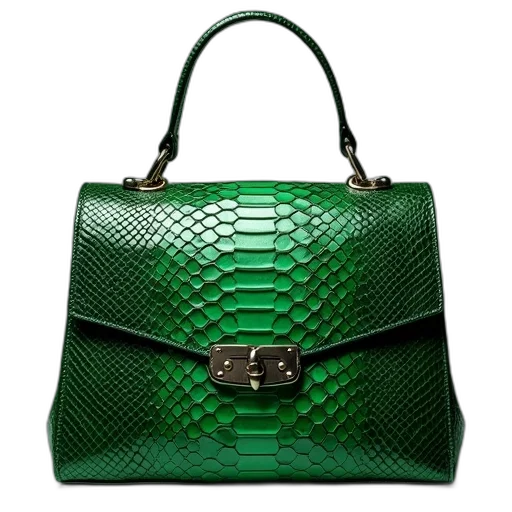green, snake, skin, bag transparent PNG cut-out
