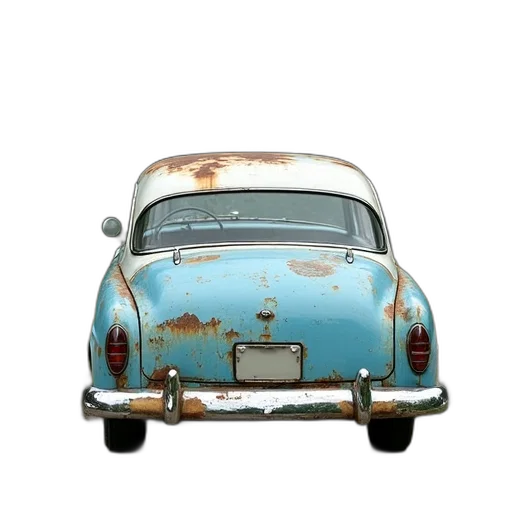 car, robot, animal, face, photorealistic, 3d render, blue, vintage transparent PNG cut-out