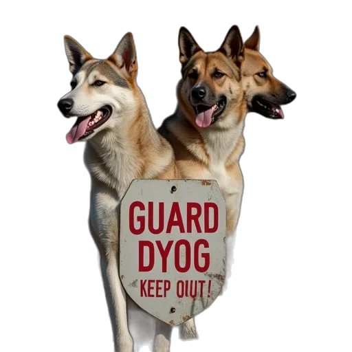 sign, says, warning, guard transparent PNG cut-out