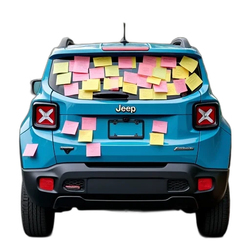 car, blue, jeep, parked, suburban, street, large, number transparent PNG cut-out