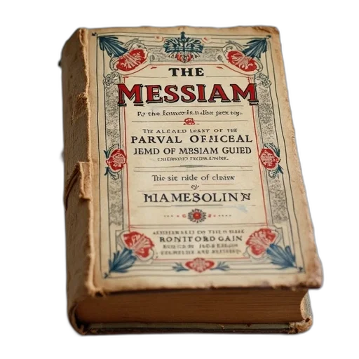 worn-out, book, cover, title, messiah, large, letters, top transparent PNG cut-out