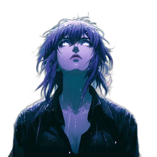 jacket, face, creature, cyberpunk, concept art, comic book art, watercolor, neon lights transparent PNG cut-out