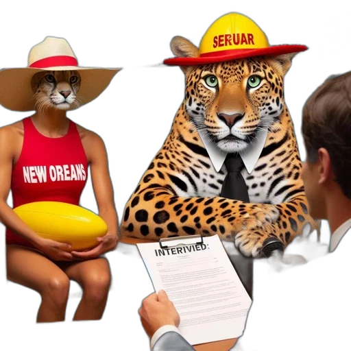 hat, animal, concept art, photorealistic, two, anthropomorphic, animals, leopard transparent PNG cut-out