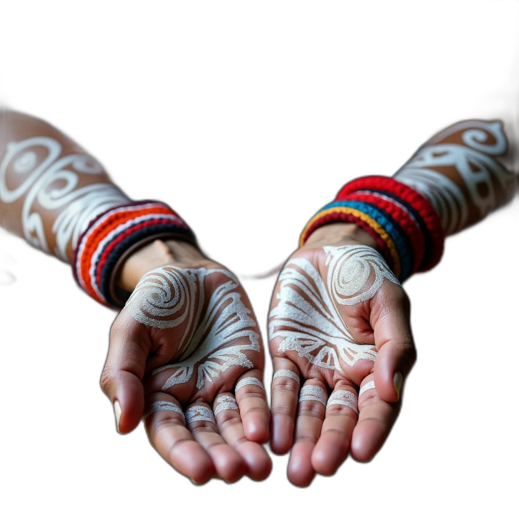 jewelry, mask, photorealistic, close-up, person, hands, lower, arms transparent PNG cut-out