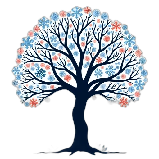 tree, crown, concept art, blue, monochrome, colorful, pastel, stylized transparent PNG cut-out