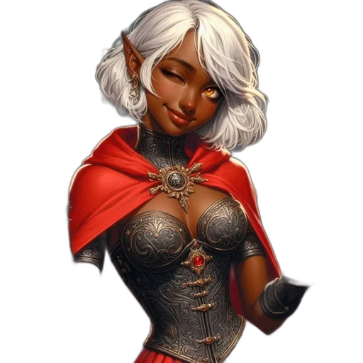 staff, jewelry, dress, fantasy art, concept art, comic book art, pixel art, red transparent PNG cut-out