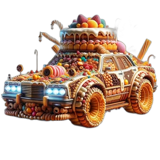 car, food, robot, weapon, 3d render, concept art, fantasy art, photorealistic transparent PNG cut-out