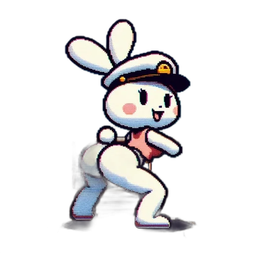 staff, hat, creature, robot, pixel art, concept art, cartoon, 3d render transparent PNG cut-out