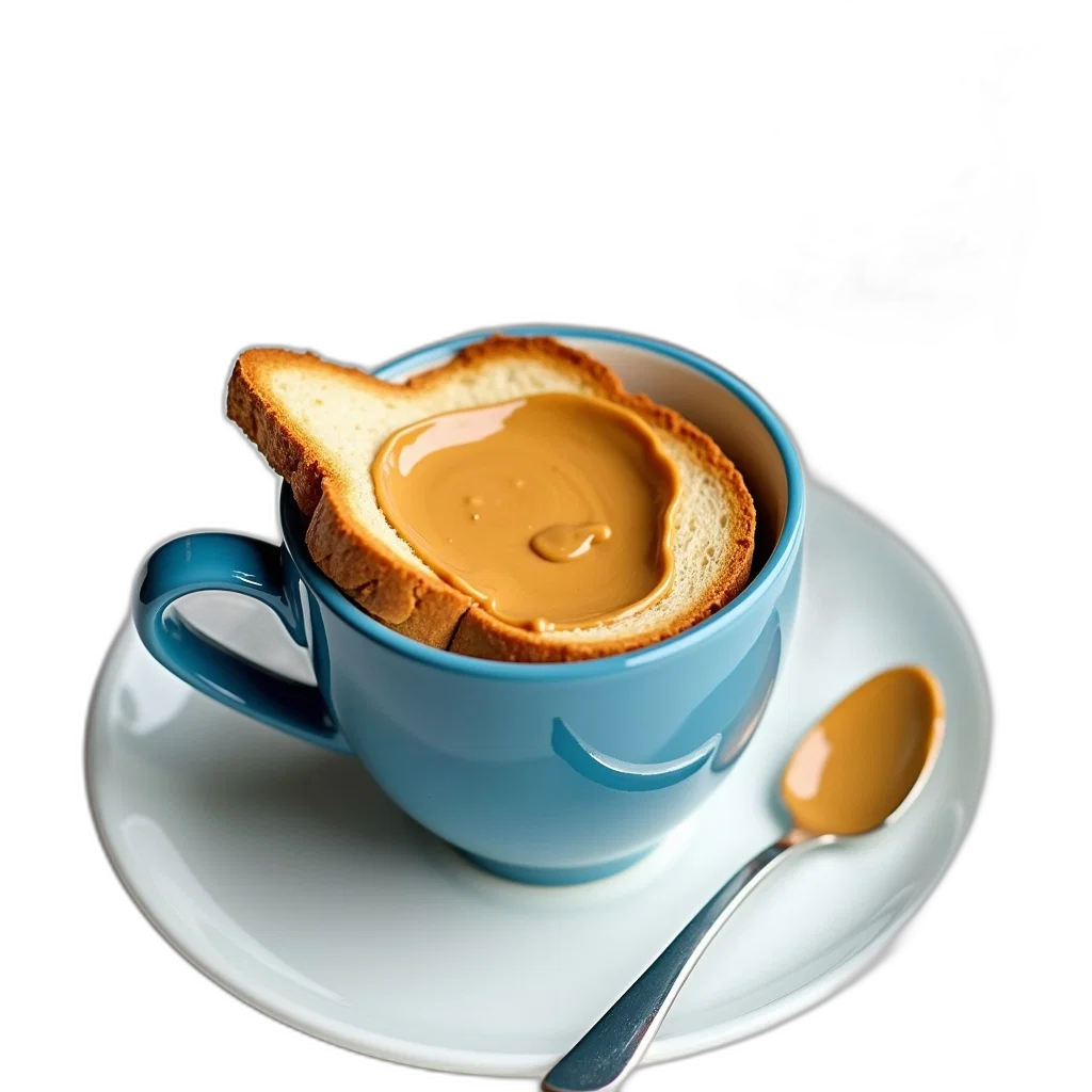 food, crown, staff, 3d render, photorealistic, blue, ceramic, mug transparent PNG cut-out