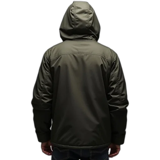jacket, 3d render, back, parka transparent PNG cut-out