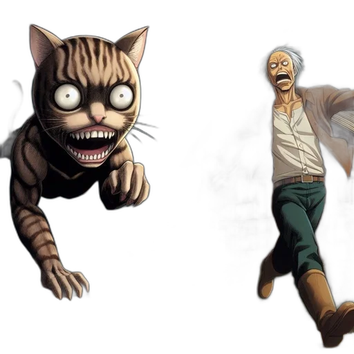 creature, concept art, comic book art, fantasy art, 3d render, enormous, anthropomorphic, feline transparent PNG cut-out