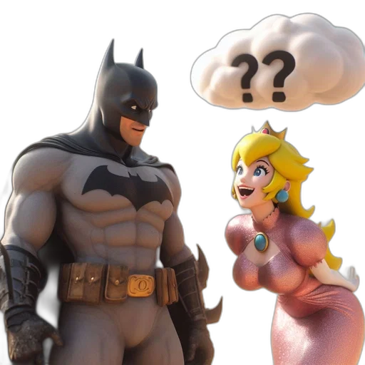 dress, concept art, 3d render, comic book art, two, animated, characters, inhabit transparent PNG cut-out