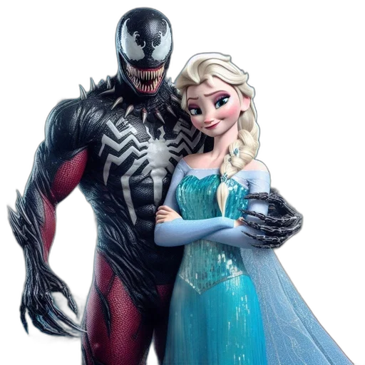 dress, comic book art, concept art, 3d render, fantasy art, two, animated, characters transparent PNG cut-out