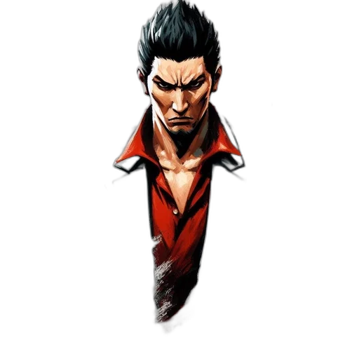 staff, jacket, face, weapon, comic book art, concept art, pixel art, cartoon transparent PNG cut-out
