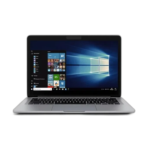 3d render, sleek, silver, laptop, black, screen, displaying, colorful transparent PNG cut-out