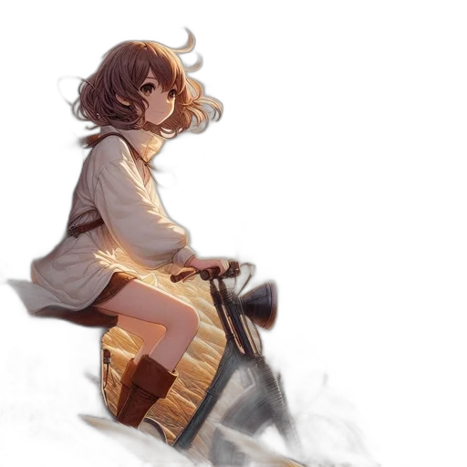 dress, staff, jacket, weapon, concept art, watercolor, fantasy art, anime transparent PNG cut-out