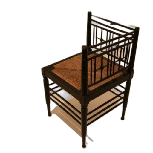 furniture, crown, 3d render, photorealistic, vintage, wooden, chair, woven transparent PNG cut-out