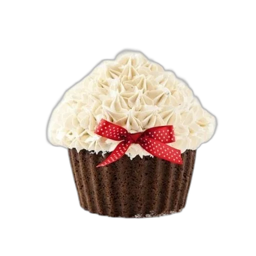 food, crown, hat, chocolate, cupcake, white, frosting, red transparent PNG cut-out