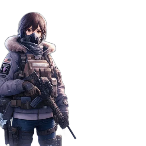 jacket, weapon, concept art, 3d render, cyberpunk, pixel art, pastel, monochrome transparent PNG cut-out