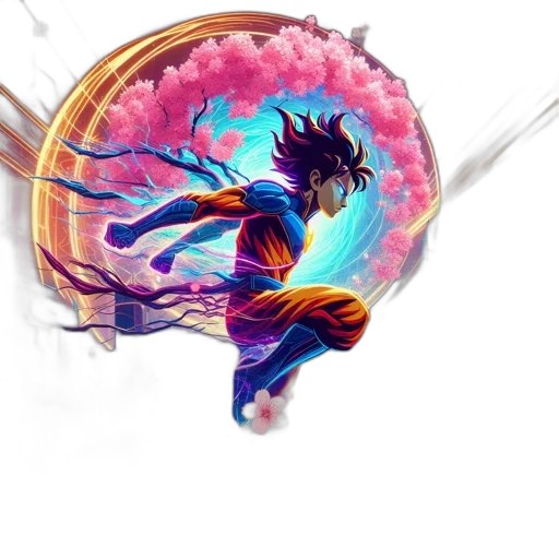 umbrella, staff, sword, concept art, anime, pixel art, fantasy art, colorful transparent PNG cut-out