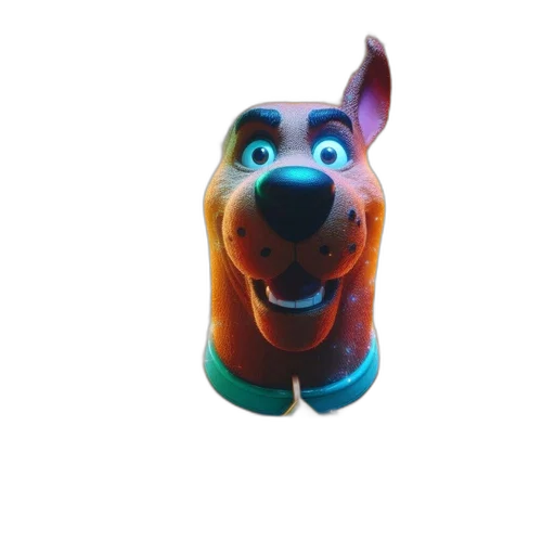 animal, creature, mask, staff, 3d render, concept art, vaporwave, photorealistic transparent PNG cut-out