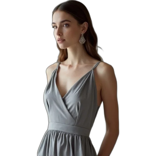 dress, jewelry, photorealistic, earth tones, monochrome, louisa, pew, grey transparent PNG cut-out