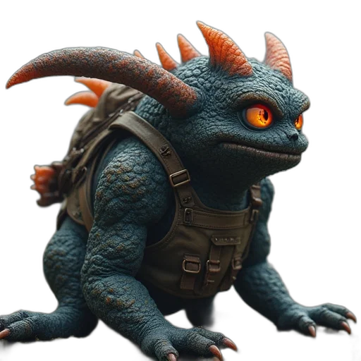 dragon, creature, animal, staff transparent PNG cut-out