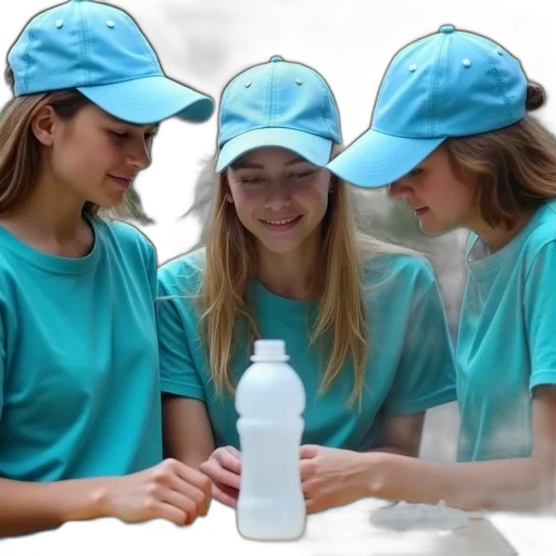 hat, bottle, vaporwave, pastel, group, young, people, wearing transparent PNG cut-out