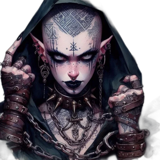 face, jewelry, mask, fantasy art, concept art, cyberpunk, comic book art, dark transparent PNG cut-out