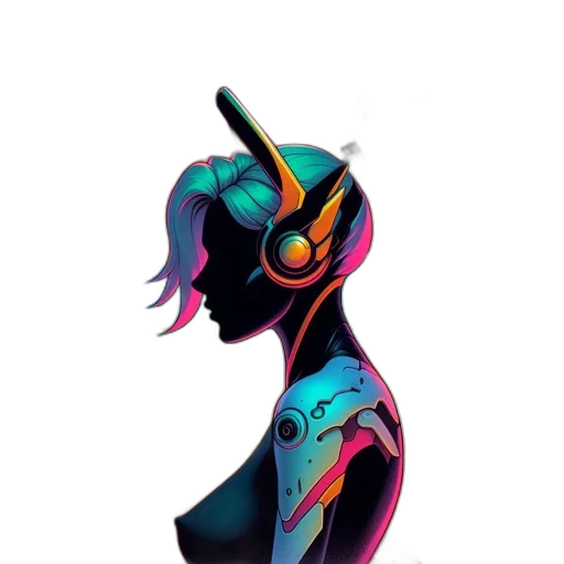 robot, mask, jewelry, dress, cyberpunk, concept art, fantasy art, pixel art transparent PNG cut-out