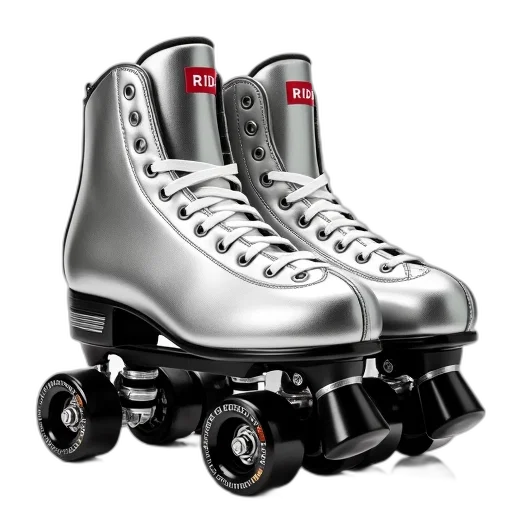 shoes, robot, 3d render, concept art, photorealistic, pair, roller, skates transparent PNG cut-out