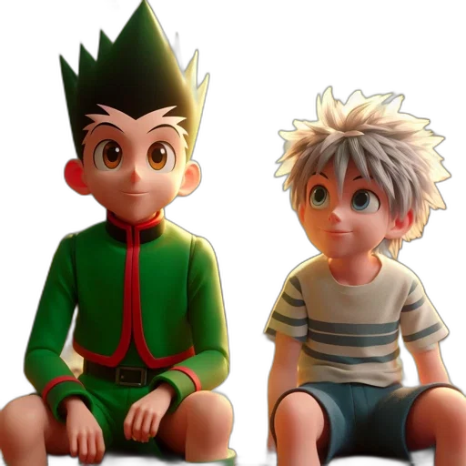 3d render, concept art, cartoon, photorealistic, green, two, animated, characters transparent PNG cut-out