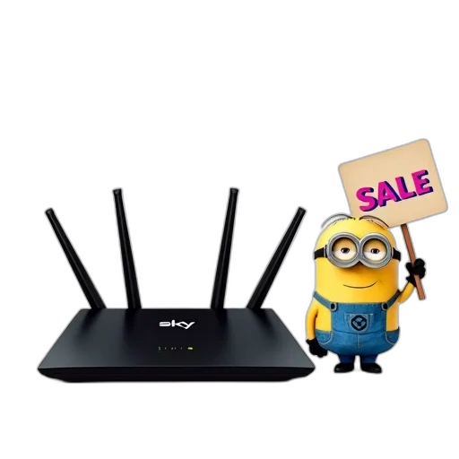 black, router, word, sky, displayed, against, white, background transparent PNG cut-out