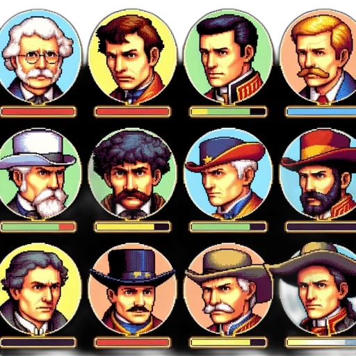 staff, face, pixel art, concept art, comic book art, cartoon, twelve, pixelated transparent PNG cut-out