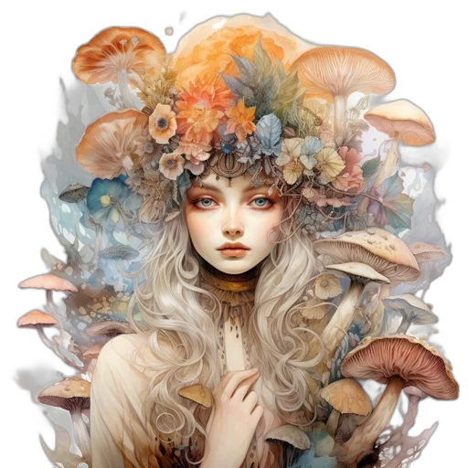 crown, face, mask, hat, fantasy art, watercolor, concept art, photorealistic transparent PNG cut-out