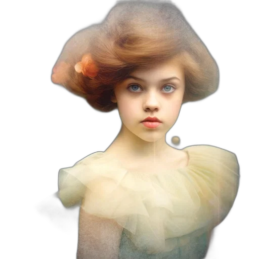 hat, dress, crown, hair, photorealistic, fantasy art, oil painting, 3d render transparent PNG cut-out